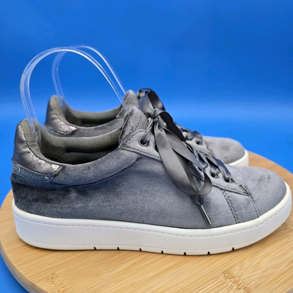 Gray Velvet‎ Sneakers with Ribbon Laces White House Black Market Women's 6.5M